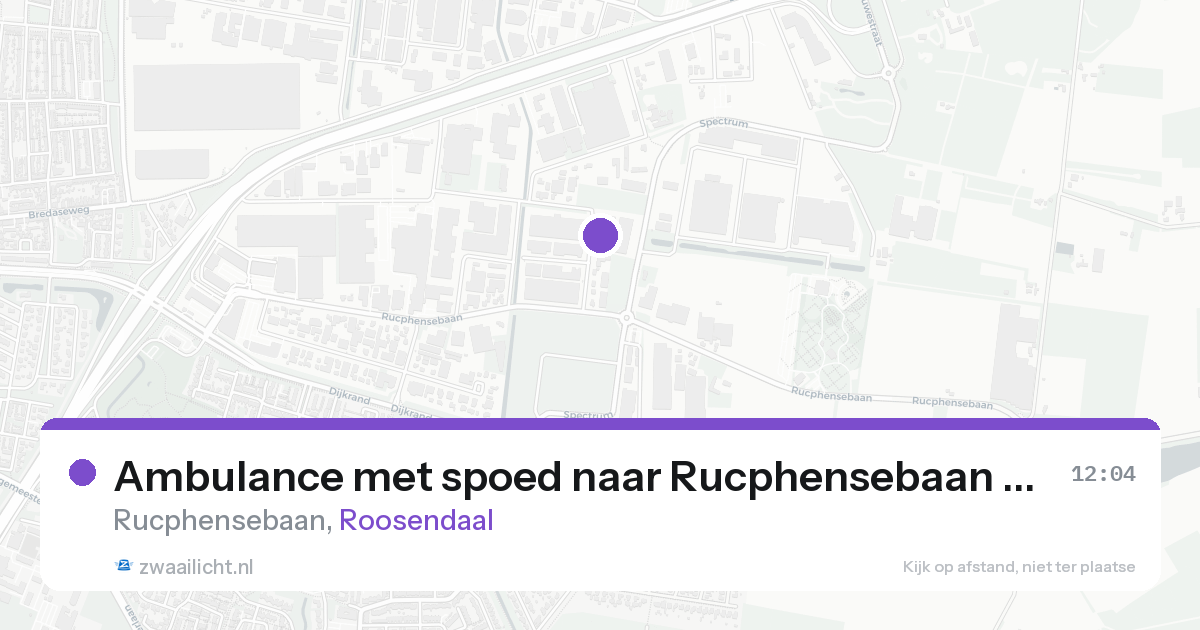 Ambulance met spoed naar Rucphensebaan in Roosendaal — 24 aug 2026