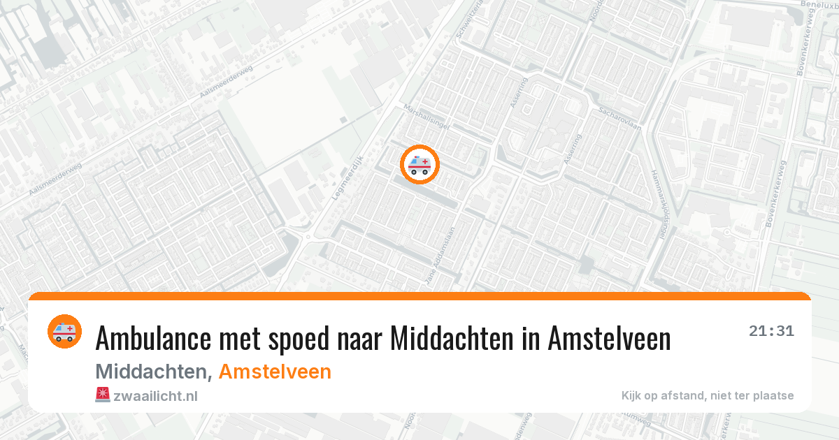 Ambulance met spoed naar Middachten in Amstelveen — 23 mrt 2026