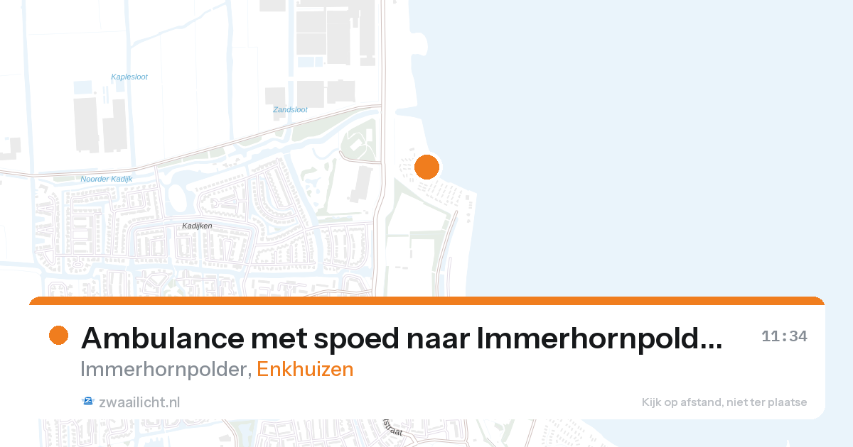 Ambulance met spoed naar Immerhornpolder in Enkhuizen — 28 aug 2026