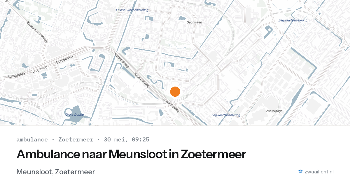 Ambulance naar Meunsloot in Zoetermeer — 30 mei 2026