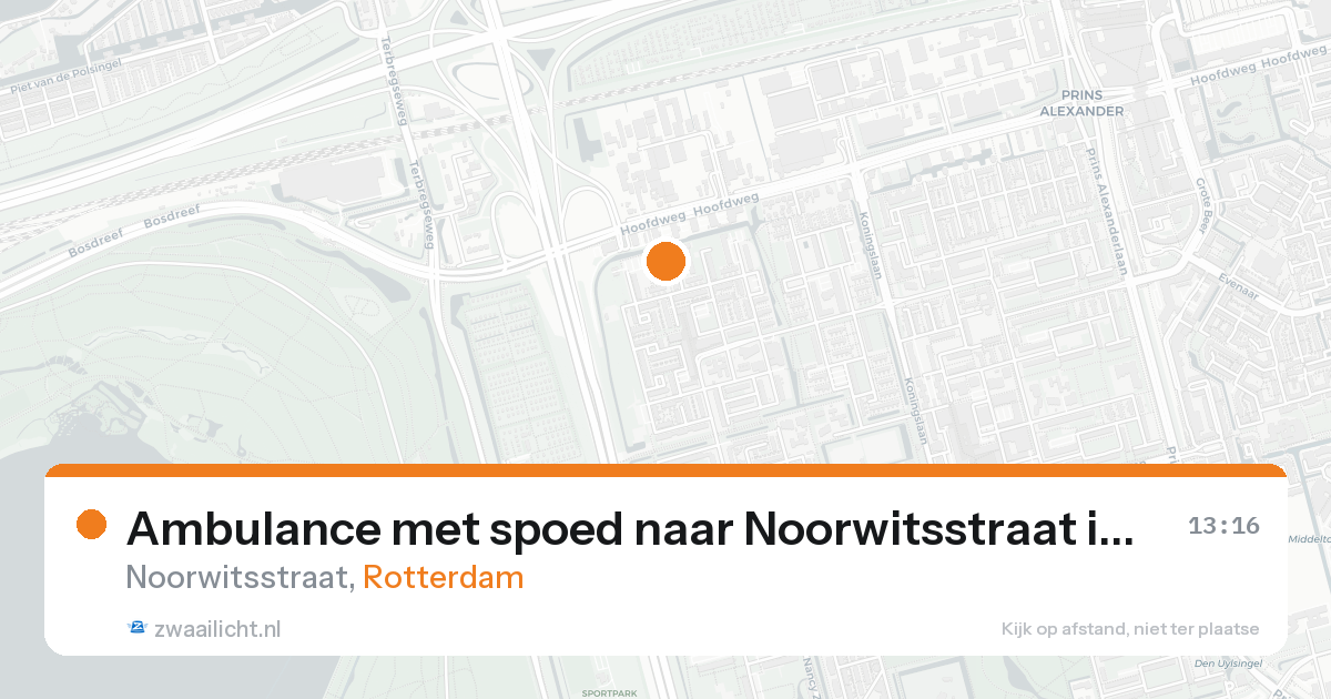 Ambulance met spoed naar Noorwitsstraat in Rotterdam — 23 aug 2026