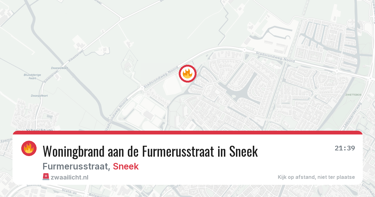 Woningbrand aan de Furmerusstraat in Sneek — 8 jul 2026