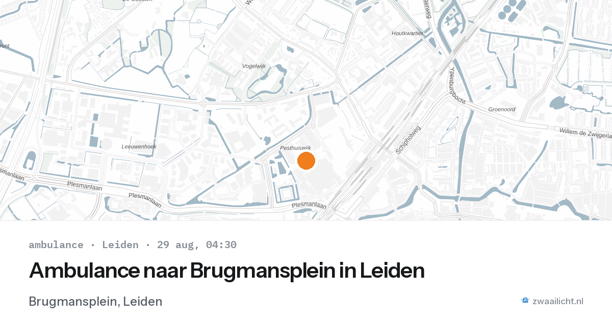 Ambulance naar Brugmansplein in Leiden — 29 aug 2026