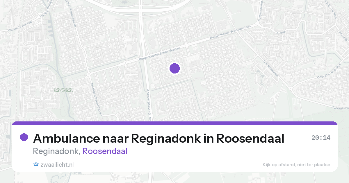 Ambulance naar Reginadonk in Roosendaal — 21 aug 2026