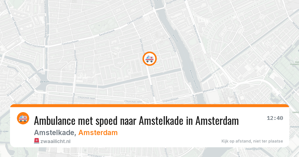 Ambulance met spoed naar Amstelkade in Amsterdam — 19 mei 2026