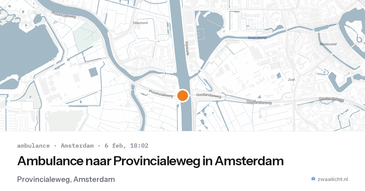 Ambulance naar Provincialeweg in Amsterdam — 6 feb 2026