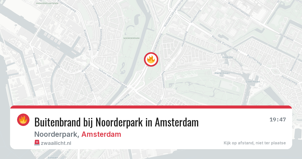 Buitenbrand bij Noorderpark in Amsterdam — 10 aug 2026