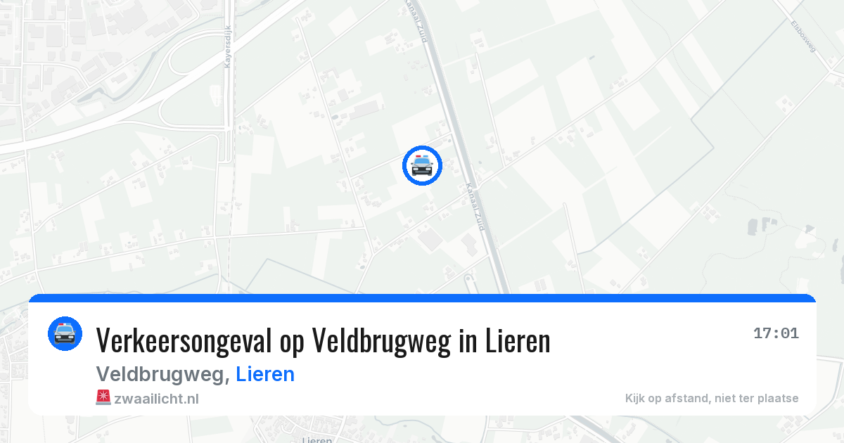 Verkeersongeval op Veldbrugweg in Lieren — 20 apr 2026