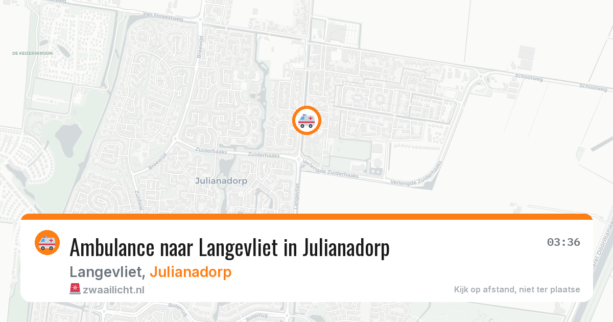 Ambulance naar Langevliet in Julianadorp — 31 mei 2026