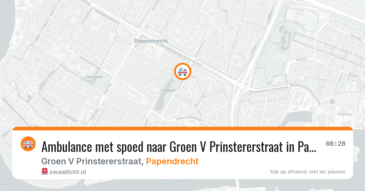 Ambulance met spoed naar Groen V Prinstererstraat in Papendrecht — 15 apr 2026