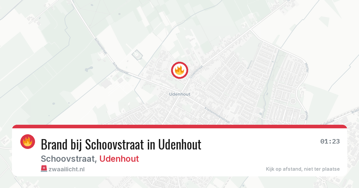 Brand bij Schoovstraat in Udenhout — 13 jun 2026