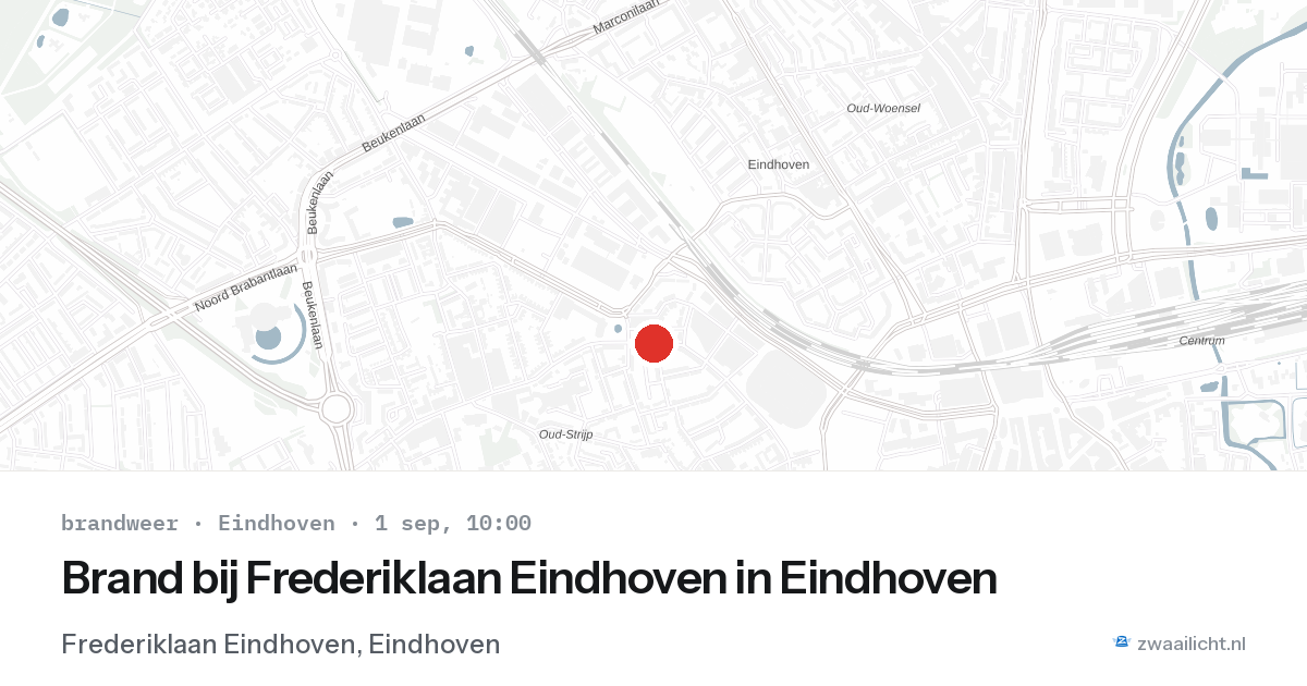 Brand bij Frederiklaan Eindhoven in Eindhoven — 1 sep 2026