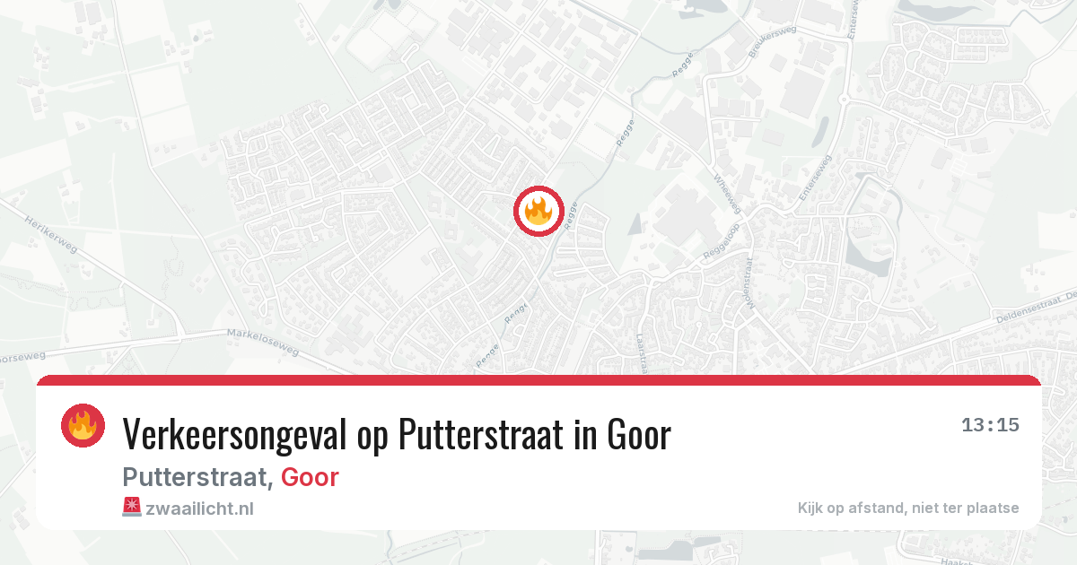 Verkeersongeval op Putterstraat in Goor — 29 mei 2026