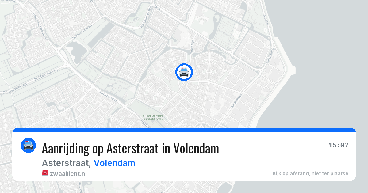 Aanrijding op Asterstraat in Volendam — 16 mei 2026