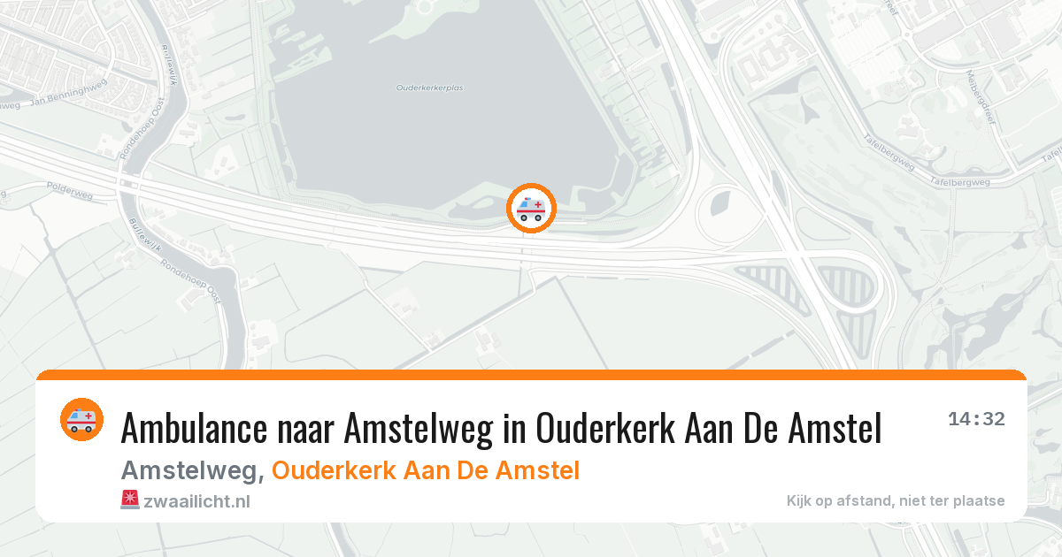 Ambulance naar Amstelweg in Ouderkerk Aan De Amstel — 9 jul 2026