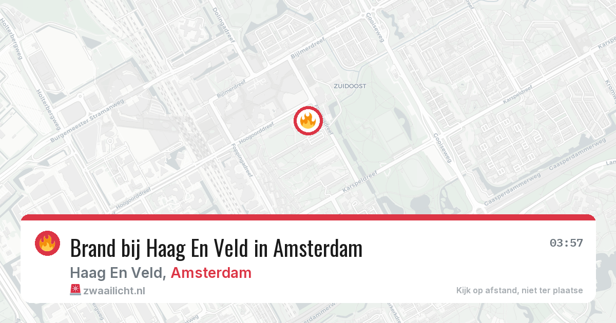 Brand bij Haag En Veld in Amsterdam — 31 mrt 2026