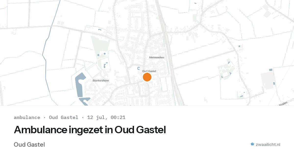 Ambulance ingezet in Oud Gastel — 11 jul 2026