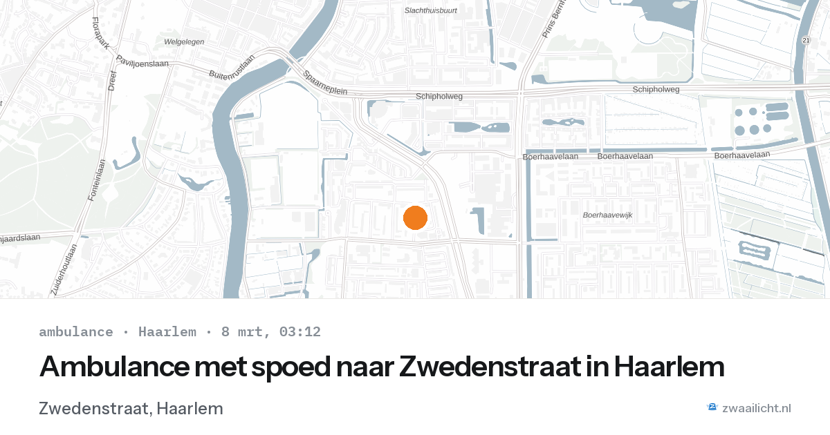 Ambulance met spoed naar Zwedenstraat in Haarlem — 8 mrt 2026