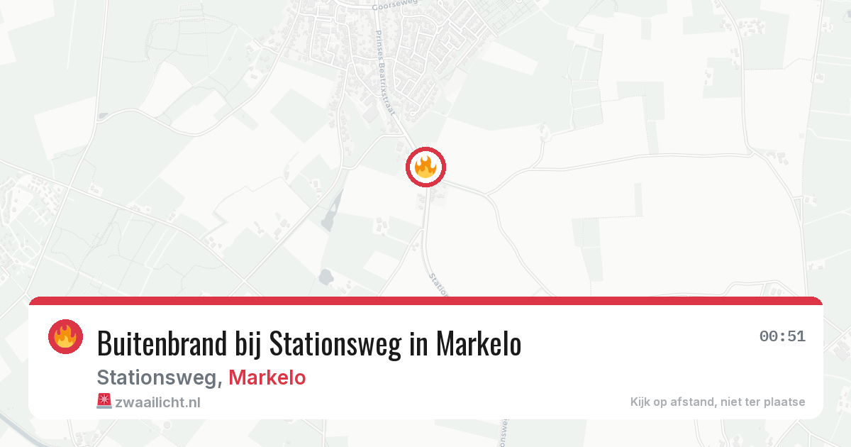 Buitenbrand bij Stationsweg in Markelo — 16 jul 2026