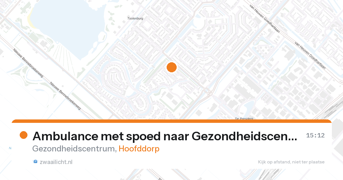 Ambulance met spoed naar Gezondheidscentrum in Hoofddorp — 10 jun 2026
