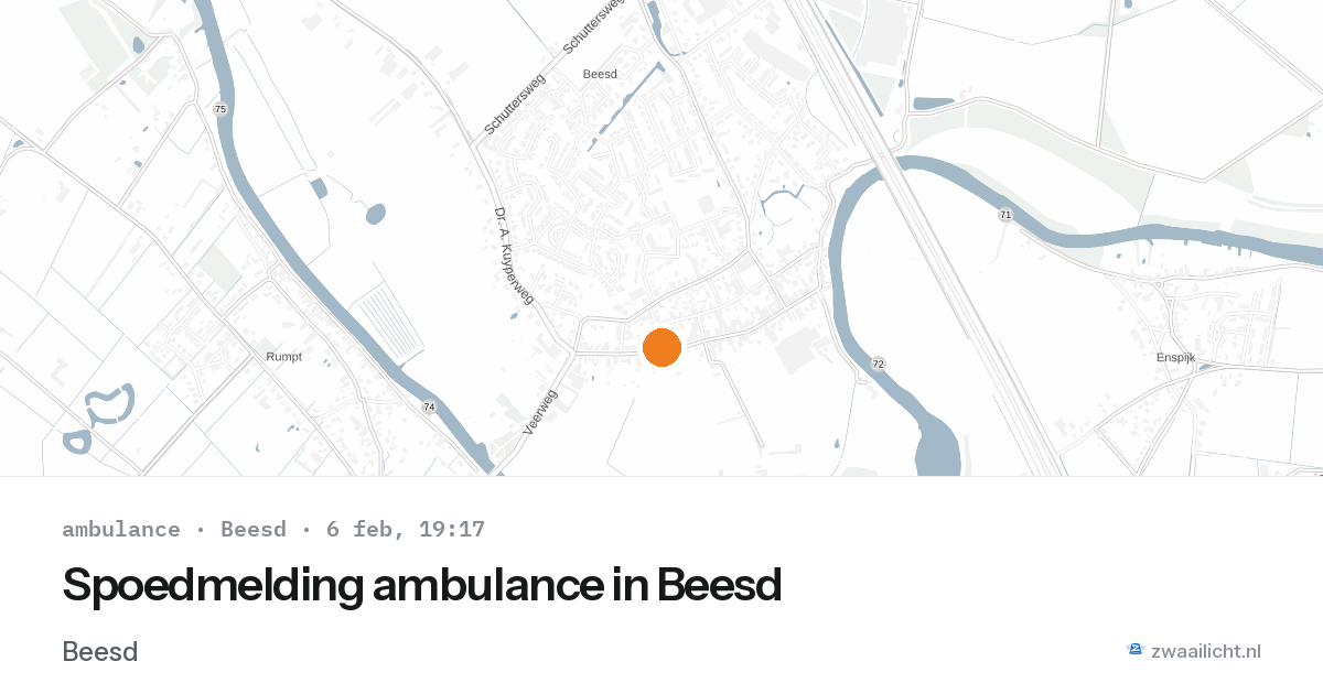 Spoedmelding ambulance in Beesd — 6 feb 2026