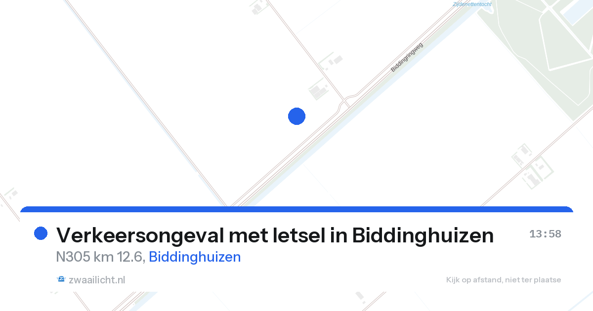 Verkeersongeval met letsel in Biddinghuizen — 26 aug 2026