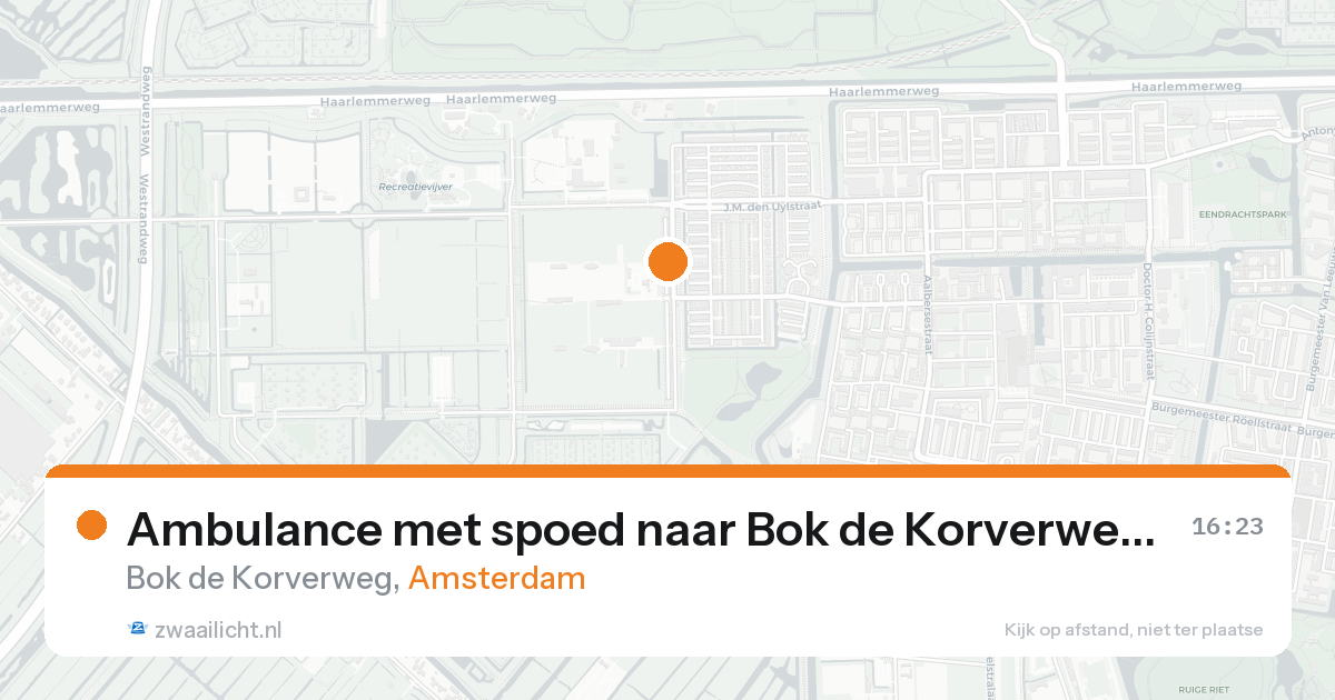 Ambulance met spoed naar Bok de Korverweg in Amsterdam — 31 mei 2026