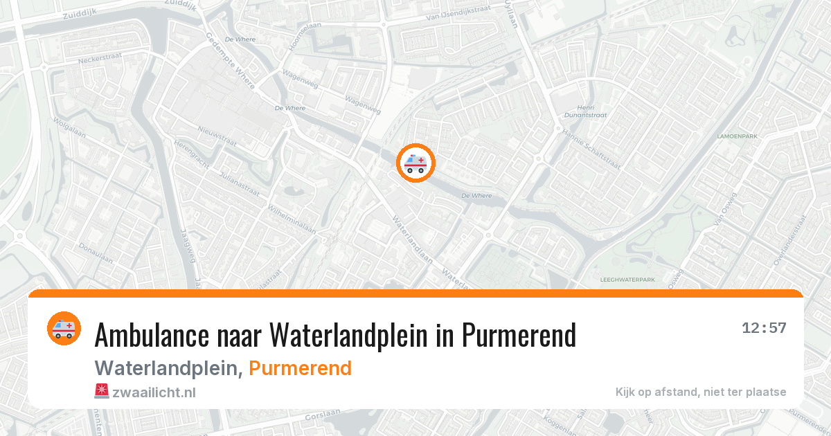Ambulance naar Waterlandplein in Purmerend — 12 jun 2026