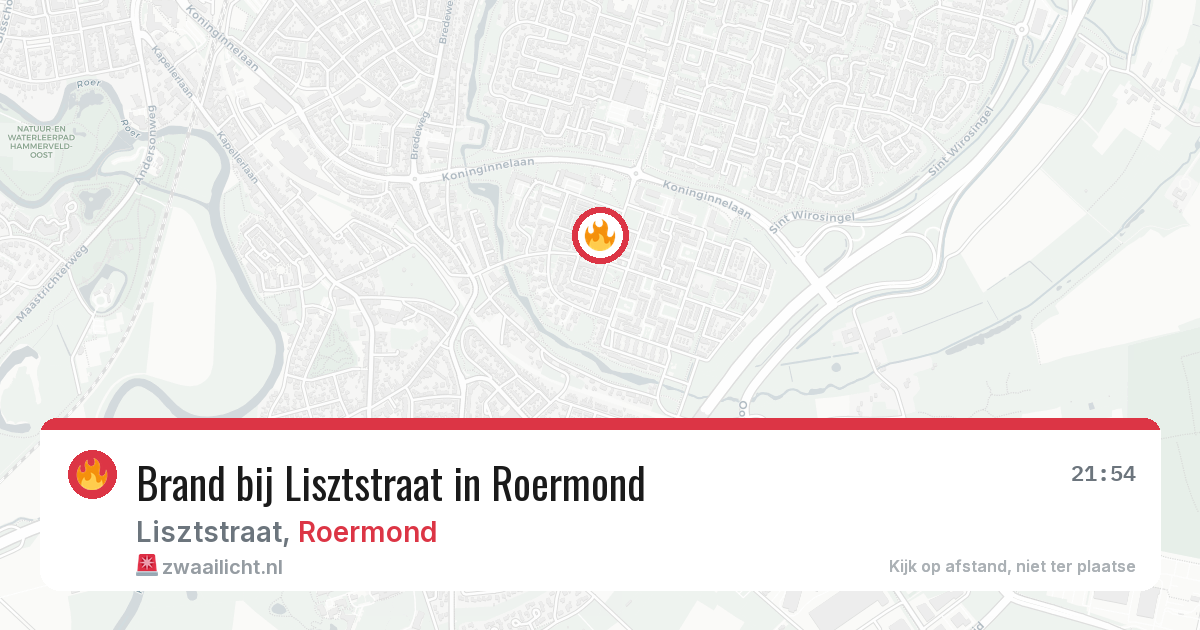 Brand bij Lisztstraat in Roermond — 17 jun 2026