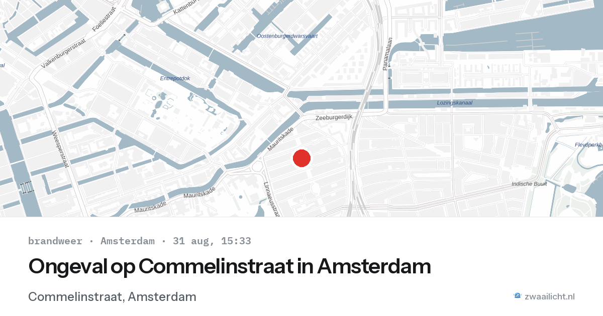Ongeval op Commelinstraat in Amsterdam — 31 aug 2026
