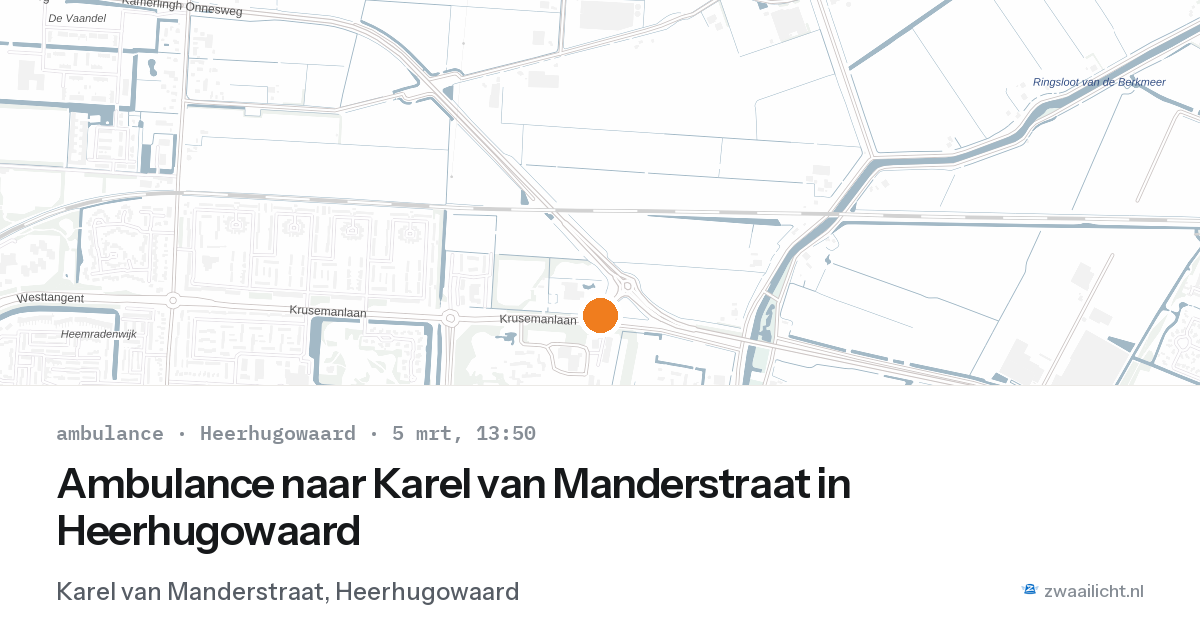 Ambulance naar Karel van Manderstraat in Heerhugowaard — 5 mrt 2026