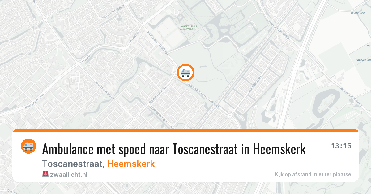 Ambulance met spoed naar Toscanestraat in Heemskerk — 12 feb 2026