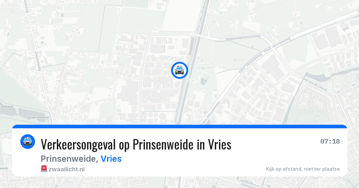 Verkeersongeval op Prinsenweide in Vries — 19 jun 2026