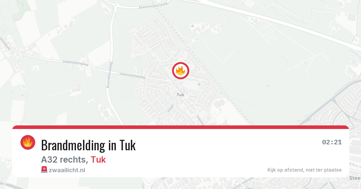 Brandmelding in Tuk — 20 jun 2026