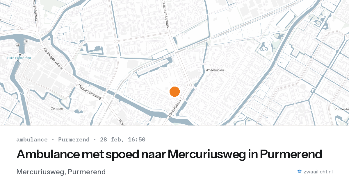 Ambulance met spoed naar Mercuriusweg in Purmerend — 28 feb 2026