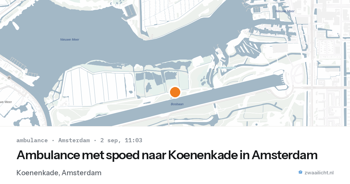 Ambulance met spoed naar Koenenkade in Amsterdam — 2 sep 2026