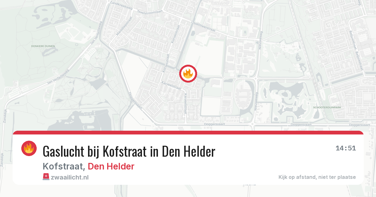 Gaslucht bij Kofstraat in Den Helder — 4 apr 2026