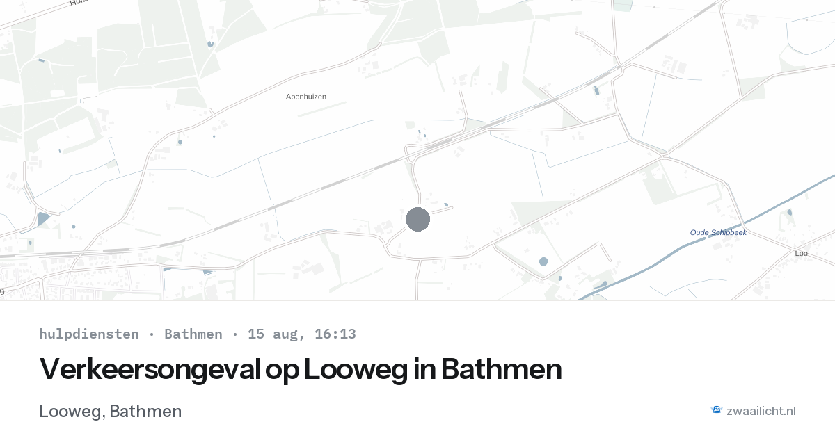 Verkeersongeval op Looweg in Bathmen — 15 aug 2026