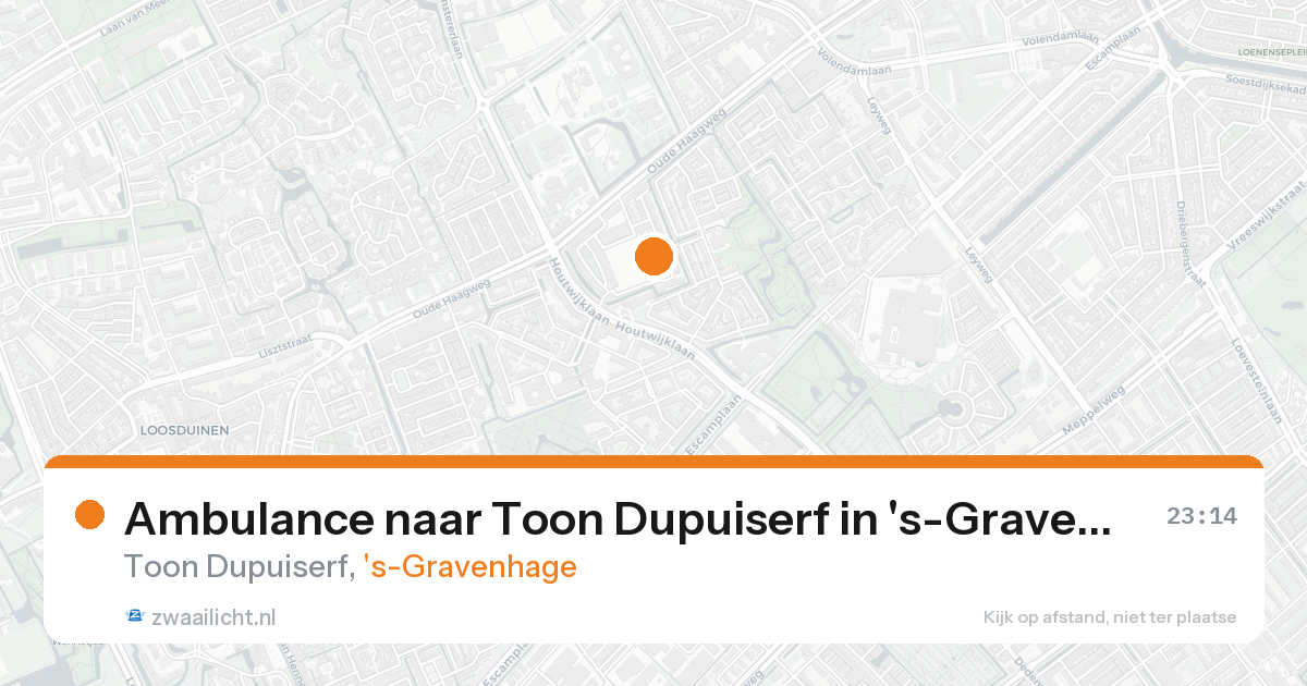 Ambulance naar Toon Dupuiserf in 's-Gravenhage — 23 aug 2026
