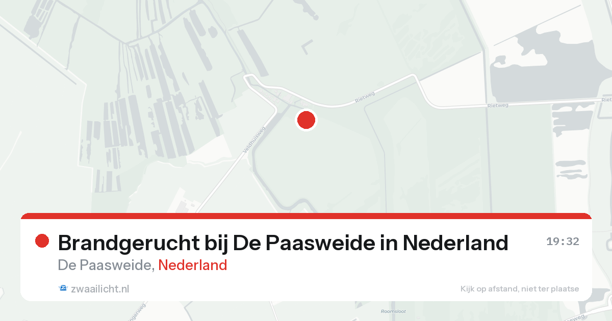 Brandgerucht bij De Paasweide in Nederland — 20 aug 2026