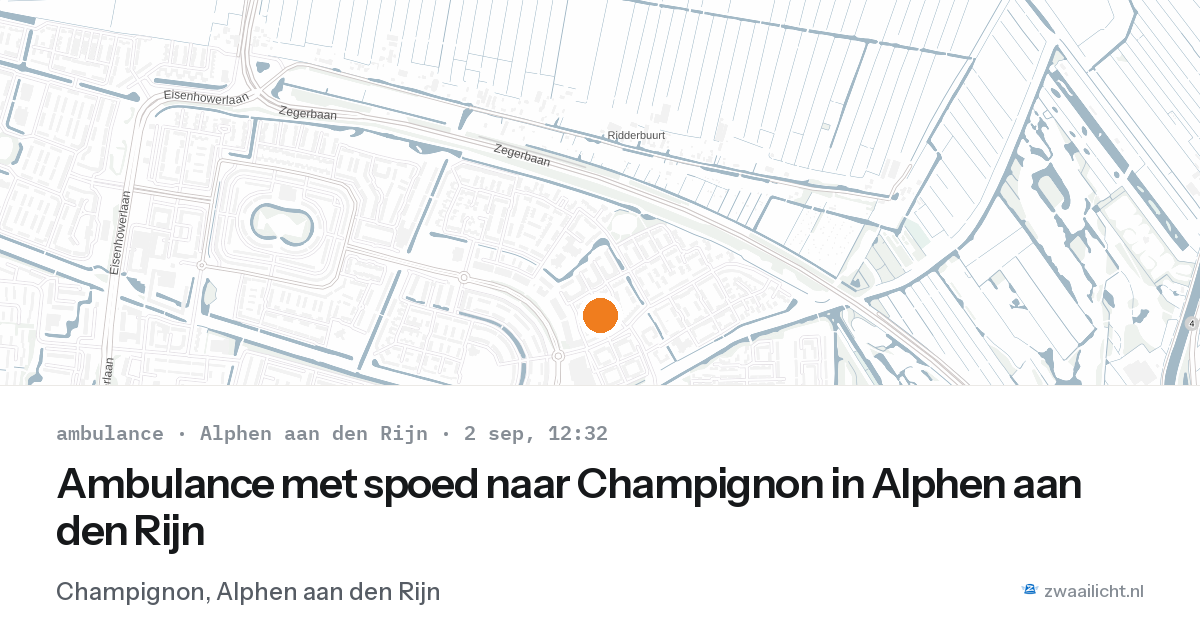 Ambulance met spoed naar Champignon in Alphen aan den Rijn — 2 sep 2026
