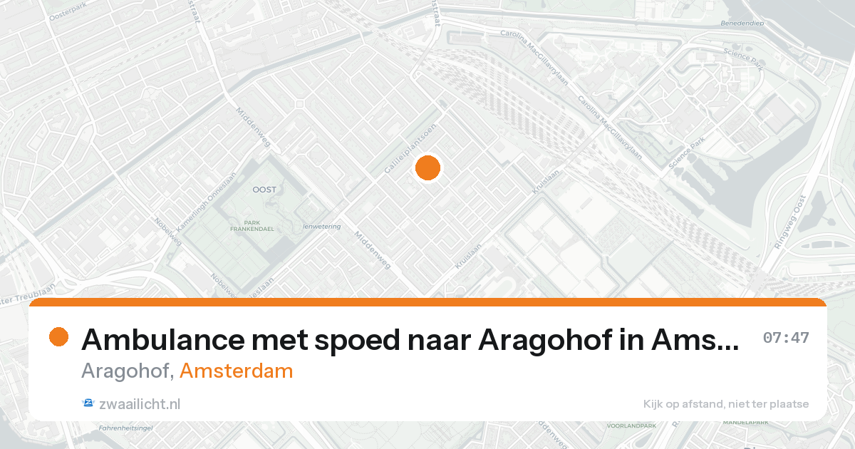 Ambulance met spoed naar Aragohof in Amsterdam — 23 aug 2026