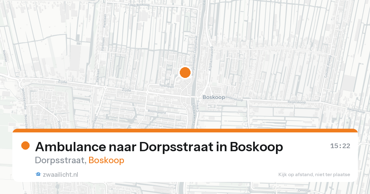 Ambulance naar Dorpsstraat in Boskoop — 21 aug 2026