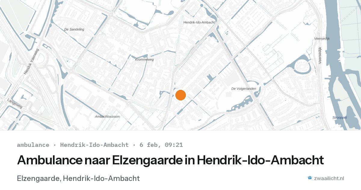 Ambulance naar Elzengaarde in Hendrik-Ido-Ambacht — 6 feb 2026