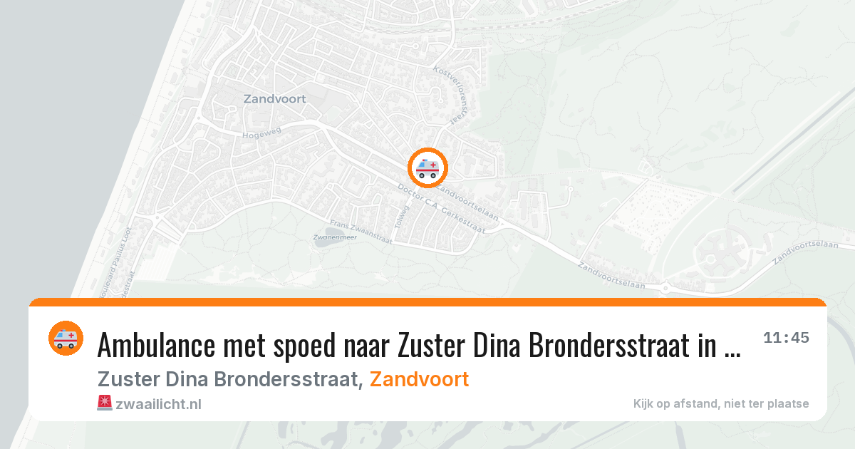Ambulance met spoed naar Zuster Dina Brondersstraat in Zandvoort — 15 jul 2026