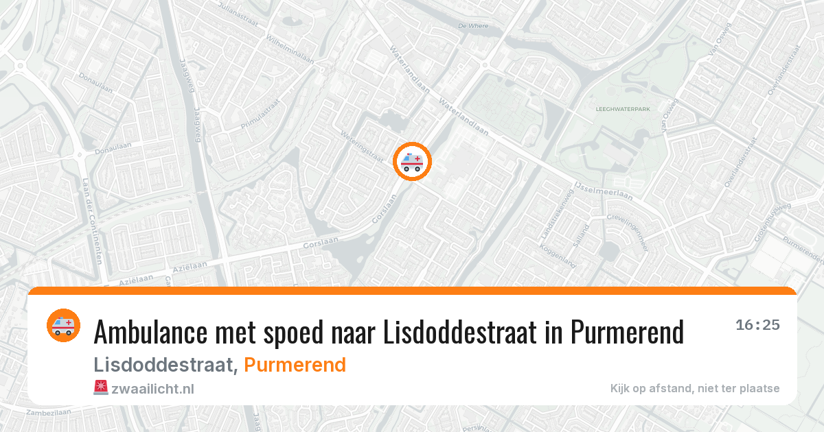 Ambulance met spoed naar Lisdoddestraat in Purmerend — 13 aug 2026