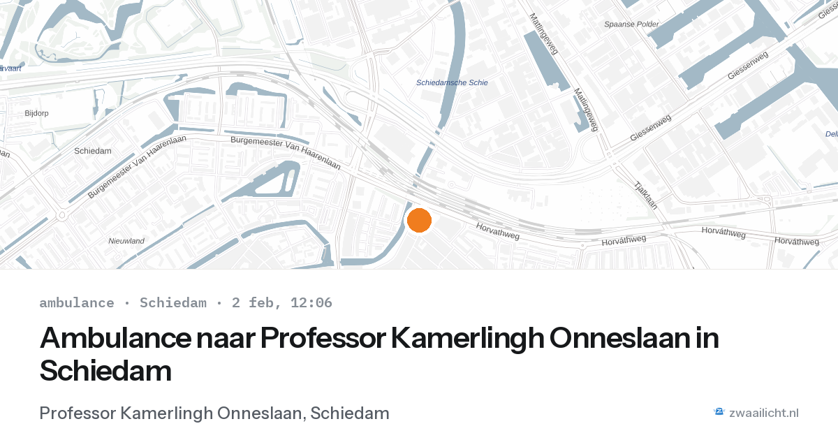 Ambulance naar Professor Kamerlingh Onneslaan in Schiedam — 2 feb 2026