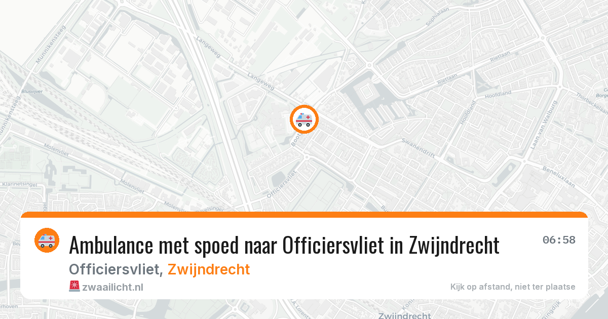 Ambulance met spoed naar Officiersvliet in Zwijndrecht — 10 jun 2026