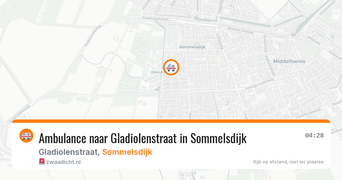 Ambulance naar Gladiolenstraat in Sommelsdijk — 11 jun 2026