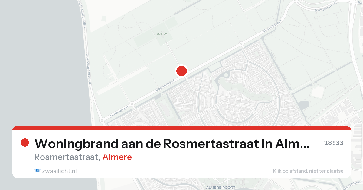 Woningbrand aan de Rosmertastraat in Almere — 24 aug 2026